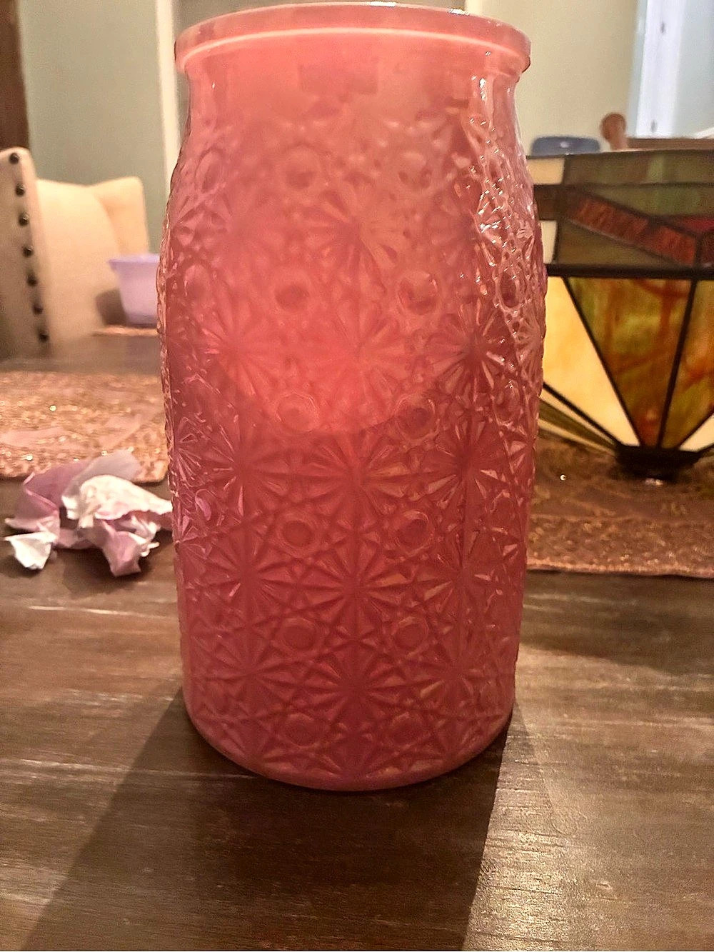 Pink Geometric Glass Vase